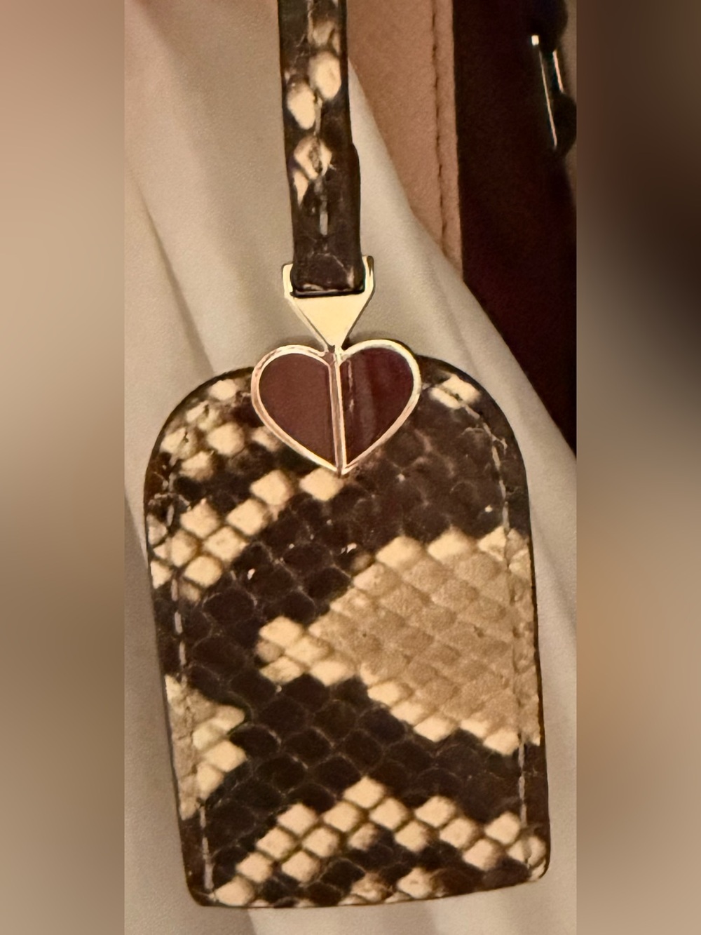 ♠️kate spade Blush Pink Crossbody with Snake-Print & Burgundy Trim